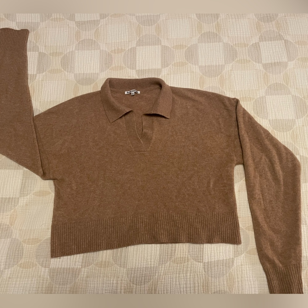 Reformation Women’s Polo Sweater in Brown